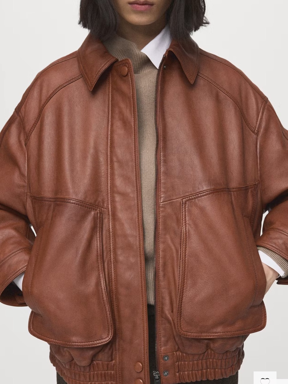 MNG oversized leather jacket - Picture 4 of 8